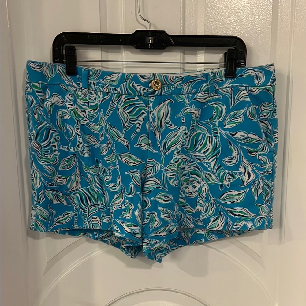 Lilly Pulitzer Callahan Turquoise Oasis Outta Line Shorts